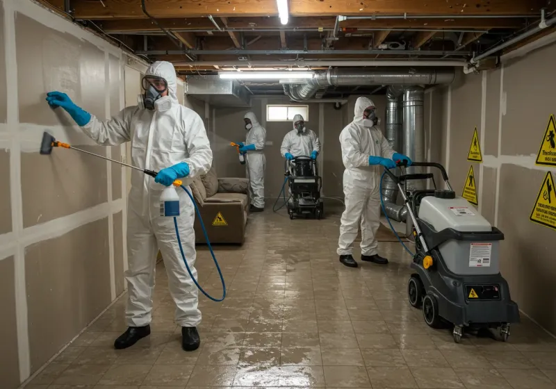 Basement Moisture Removal and Structural Drying process in Whittier, CA